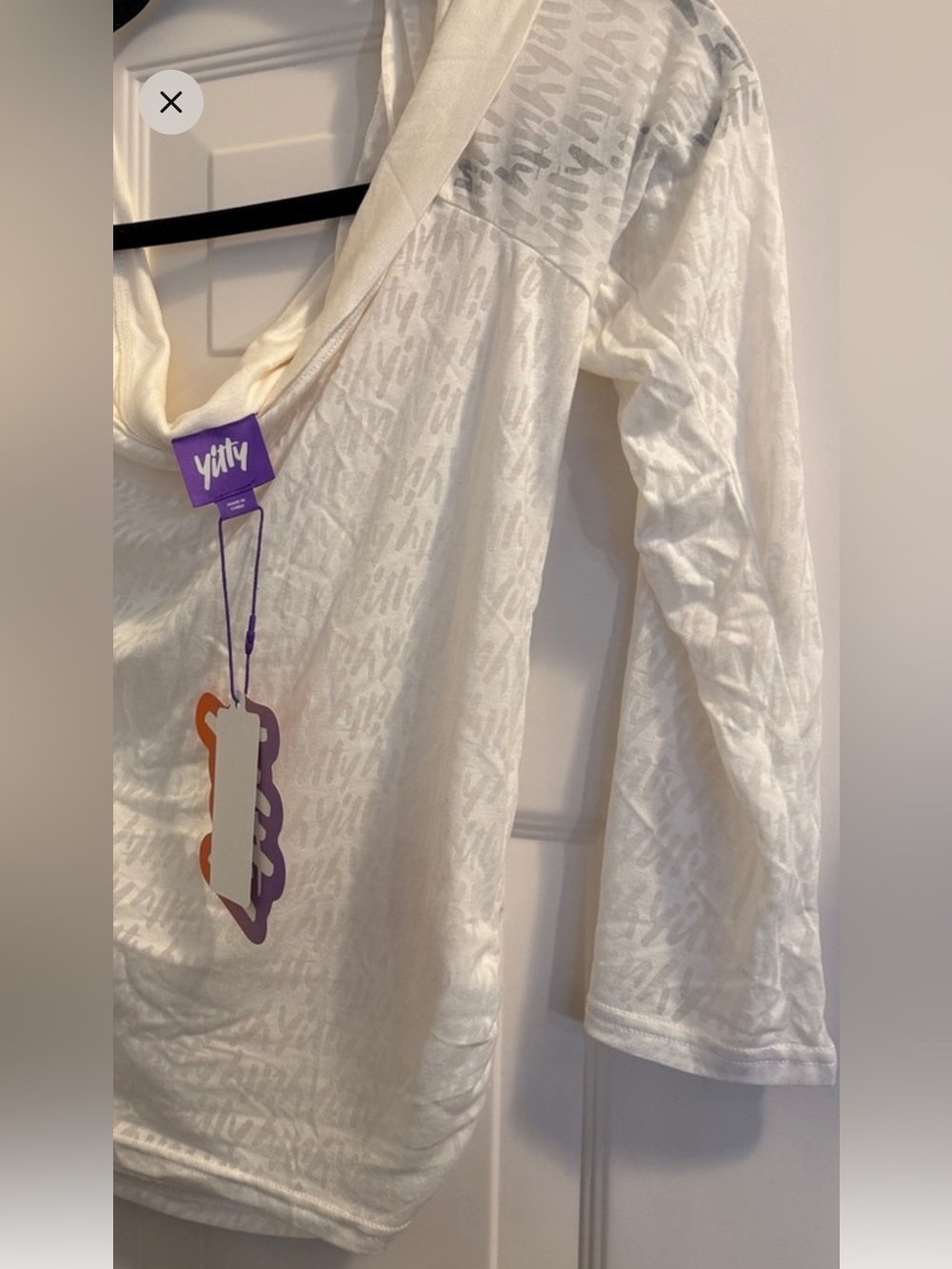 YITTY White Off Shoulder Long Sleeve Top Large NWT-runs large
